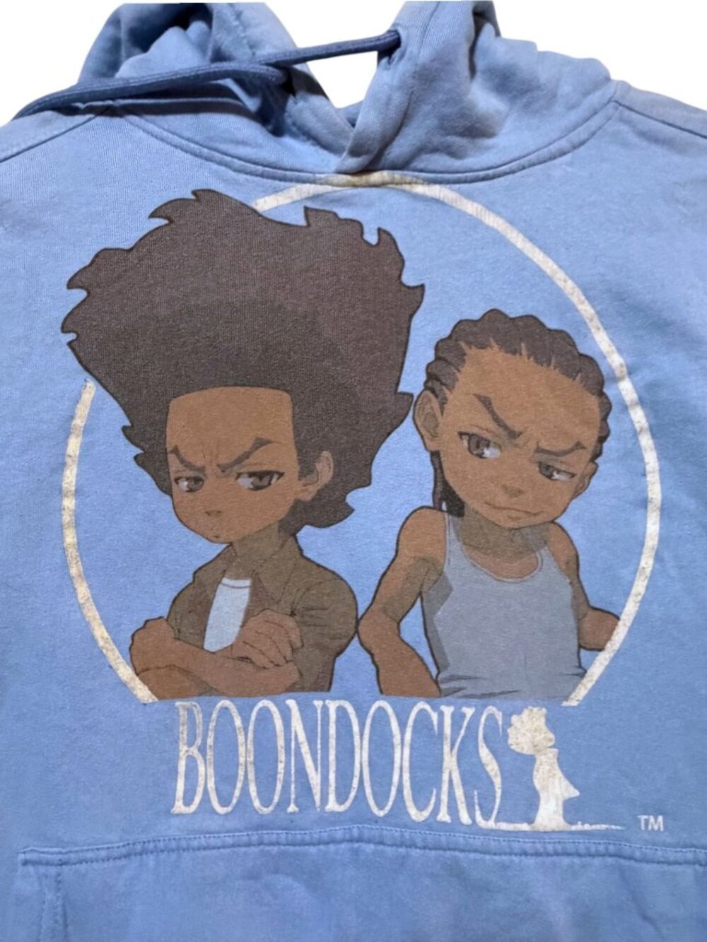 Virtual Threads Boondocks Hoodie S Oversized Huey Riley Freeman Powder Blue